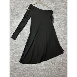 BCBGMAXAZRIA Dress Womens Small Asymmetrical One Shoulder Long Sleeve Modern‎